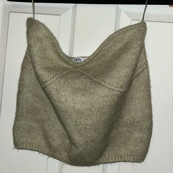 chartreuse zara sweater tube top - Picture 2 of 2